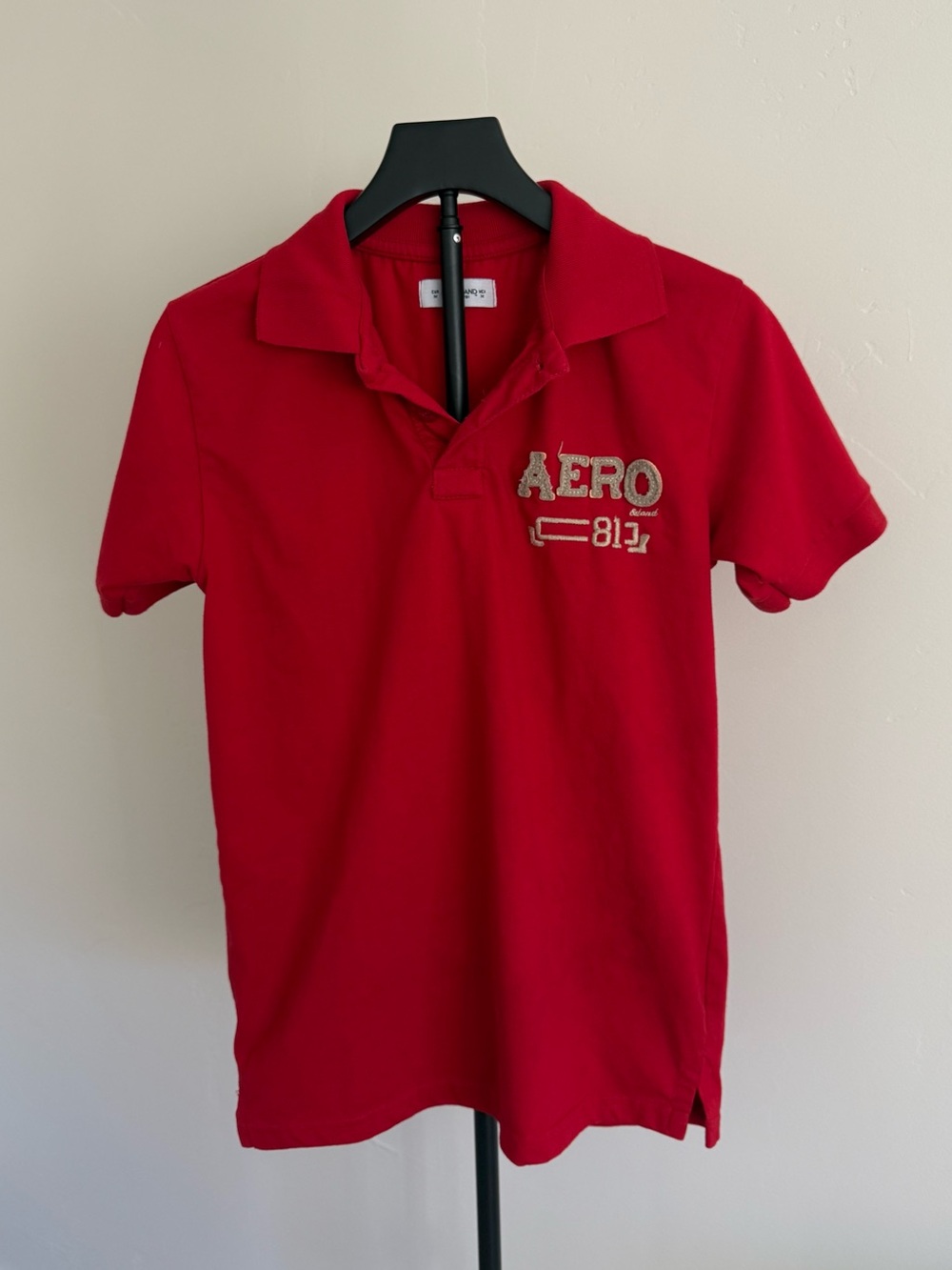 Aeropostale Bright Red Polo Collar Tee